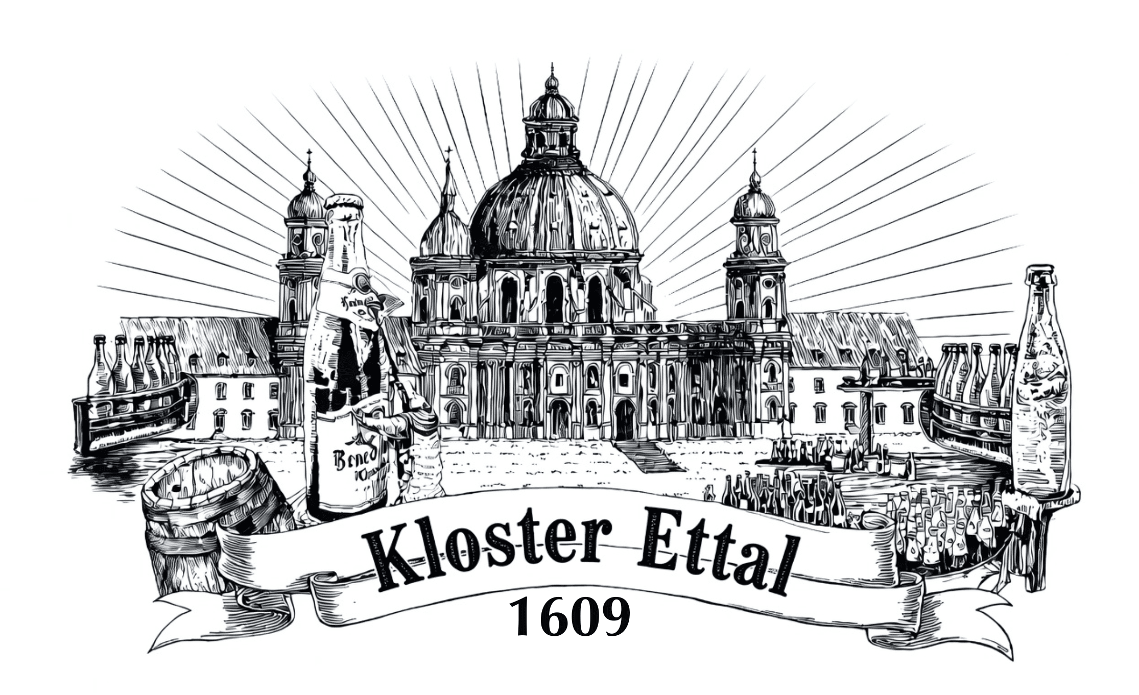 Kloster Ettal, Bavaria — mốc 1609 trên tư liệu thương hiệu