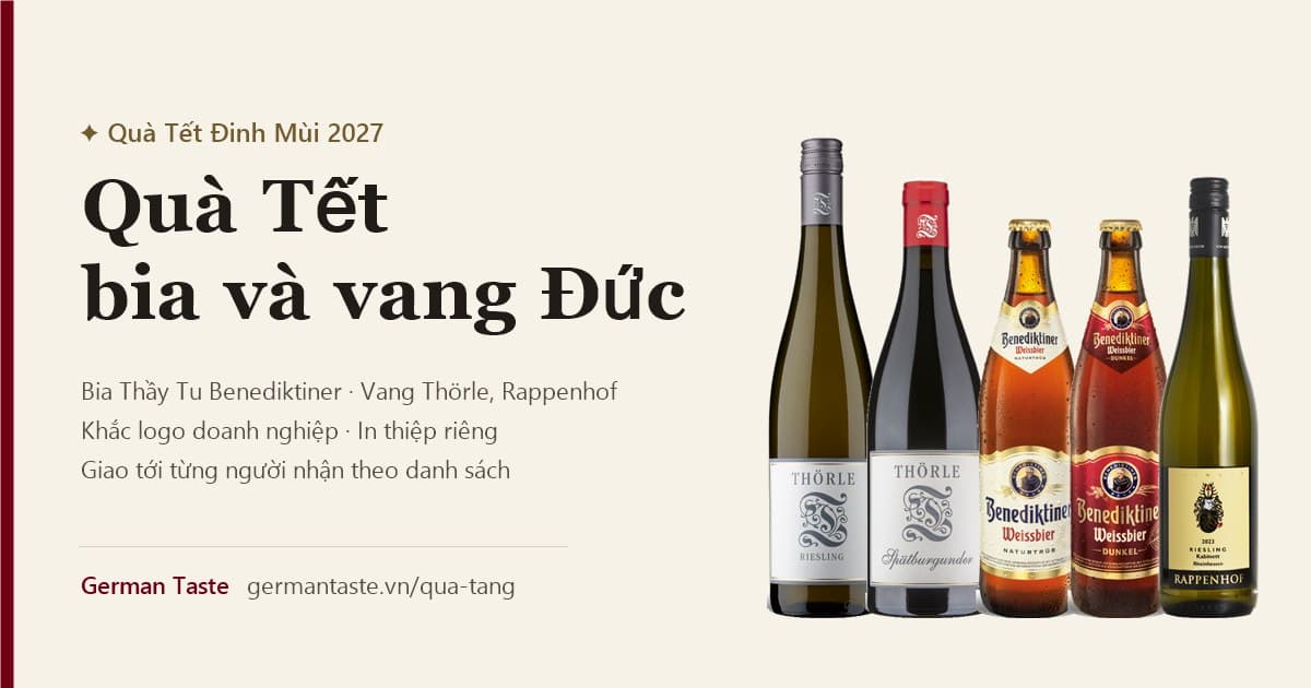 Set quà Tết bia Benediktiner và vang Đức Thörle, Rappenhof của German Taste