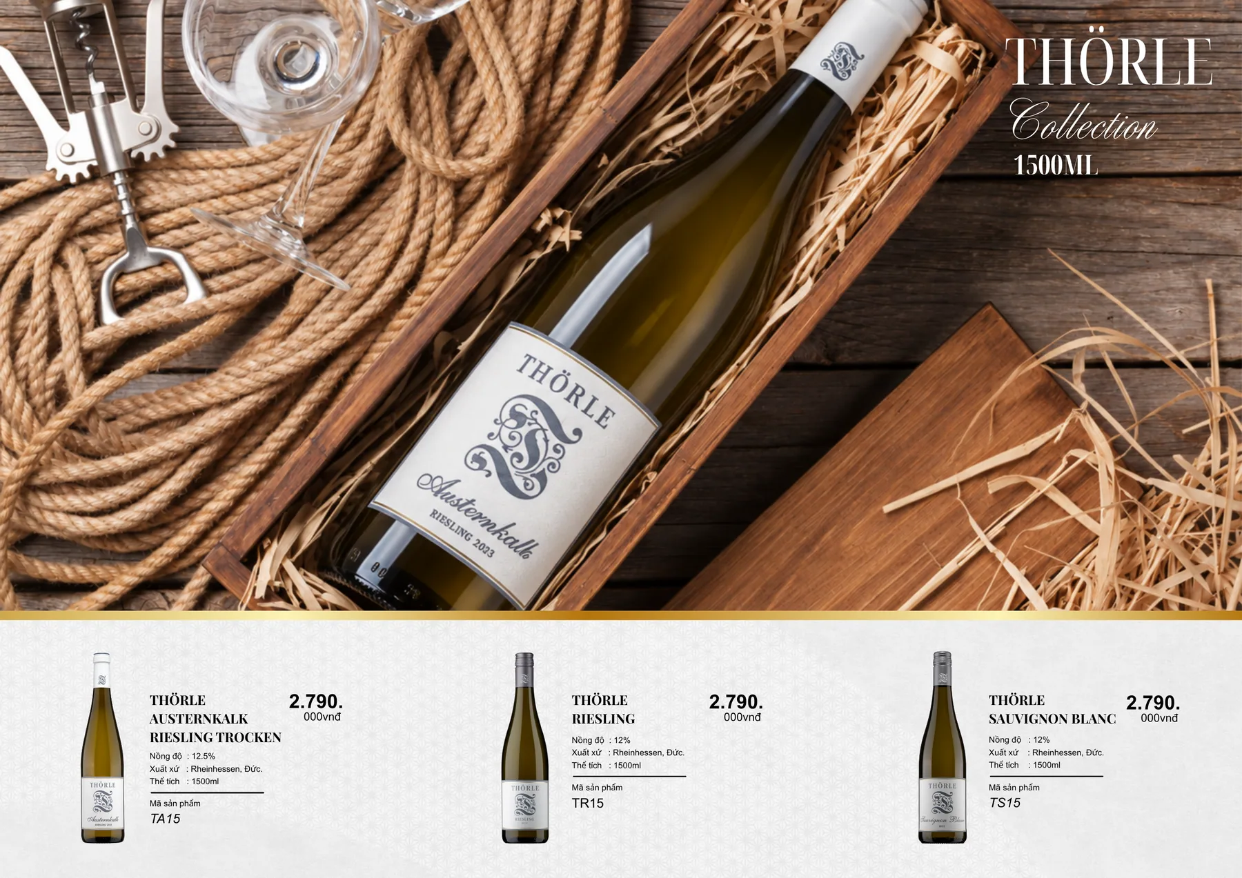 Catalog quà Tết 2027, trang 11: Vang Thörle 1,5L