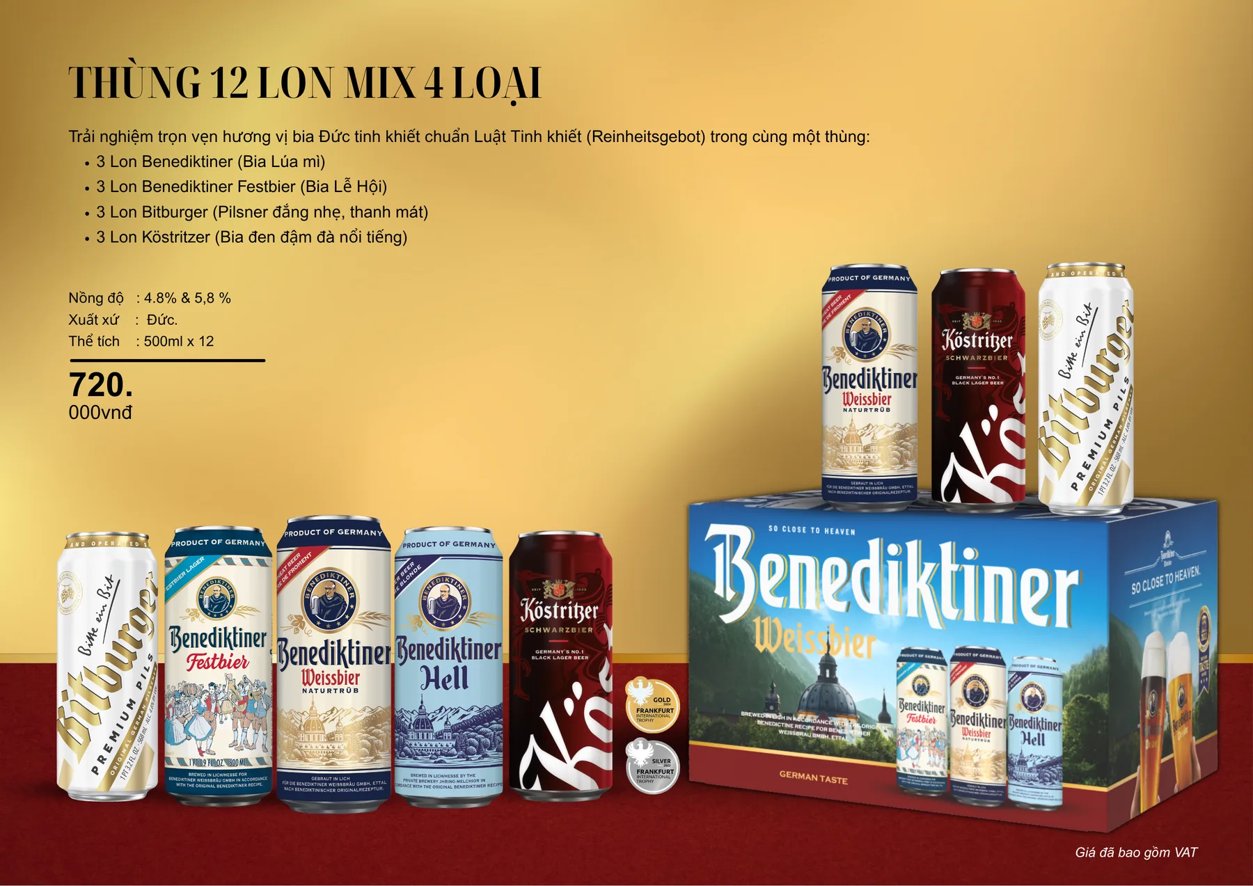 Catalog quà Tết 2027, trang 22: Thùng 12 lon mix 4 loại